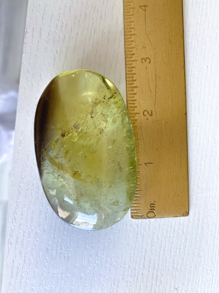 Natural Yellow, Smoky Citrine Palm Stone #1