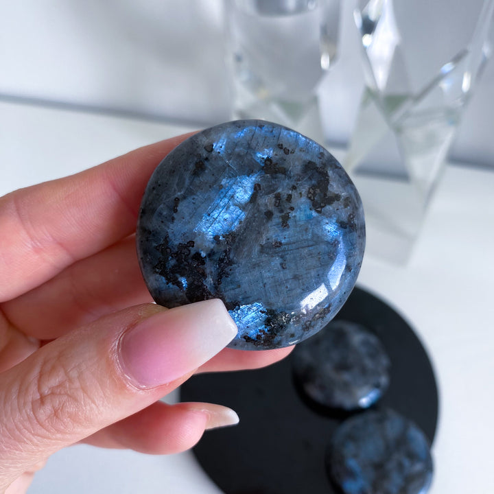 Flashy Larvikite Coin