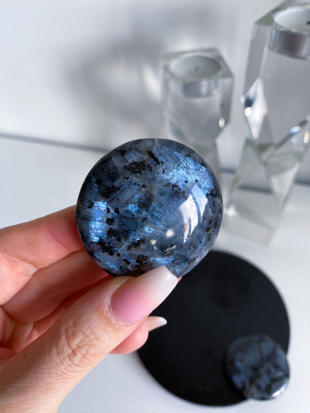 Flashy Larvikite Coin