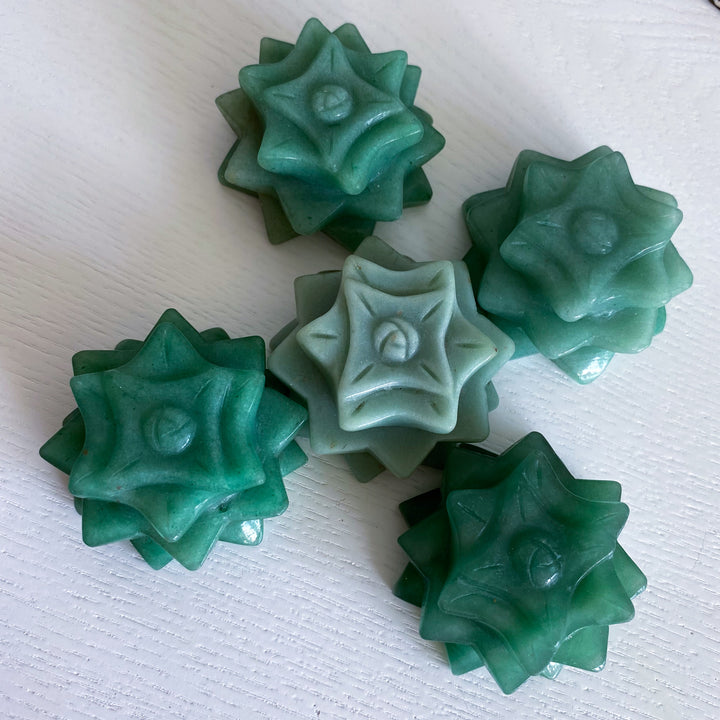 Green Aventurine Lotus Carving