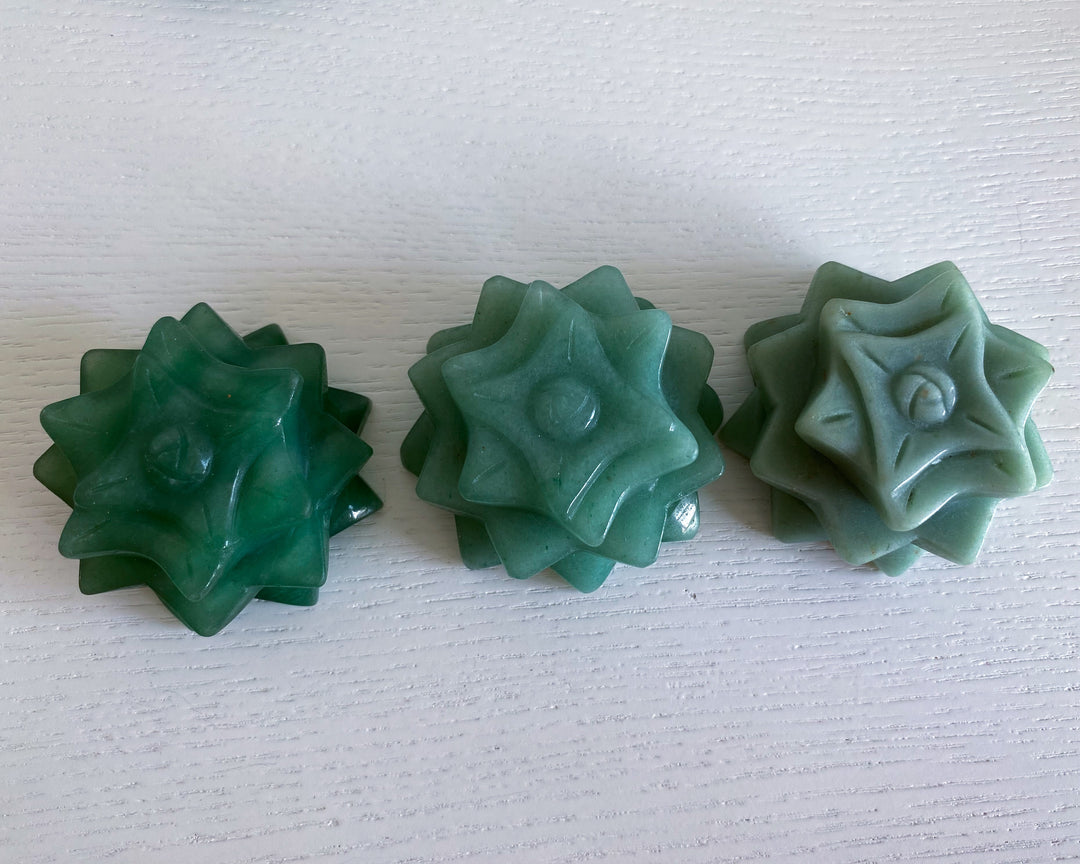 Green Aventurine Lotus Carving