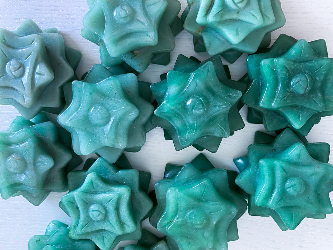 Green Aventurine Lotus Carving