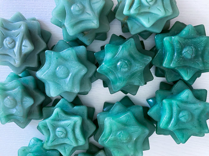 Green Aventurine Lotus Carving