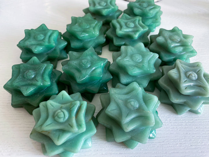 Green Aventurine Lotus Carving