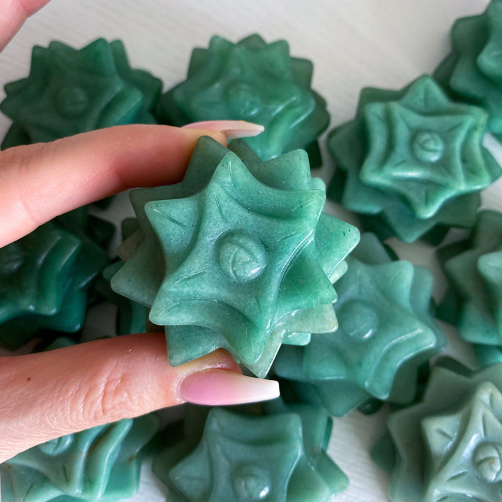Green Aventurine Lotus Carving