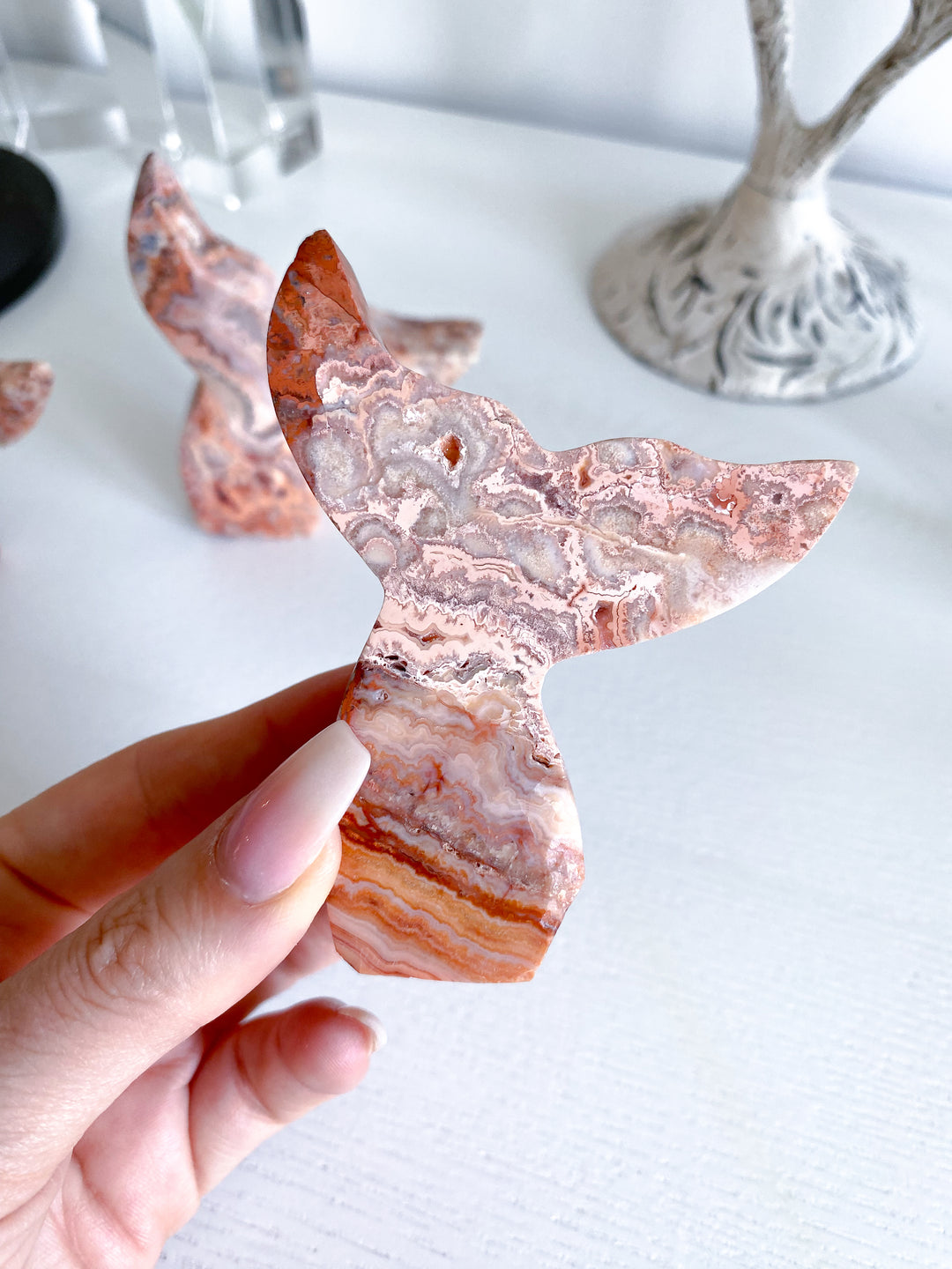 Pink Crazy Lace Agate Mermaid Tale