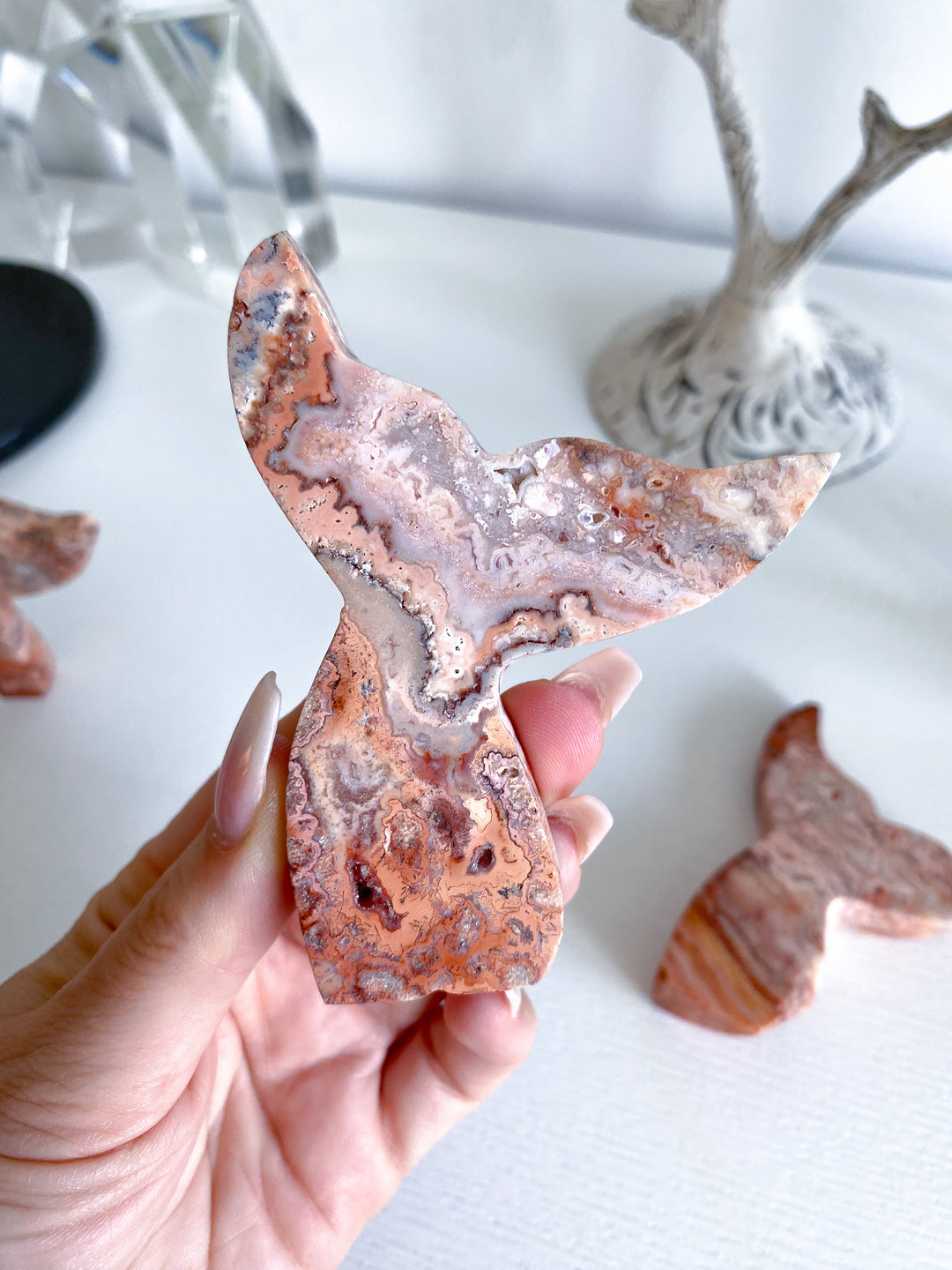 Pink Crazy Lace Agate Mermaid Tale