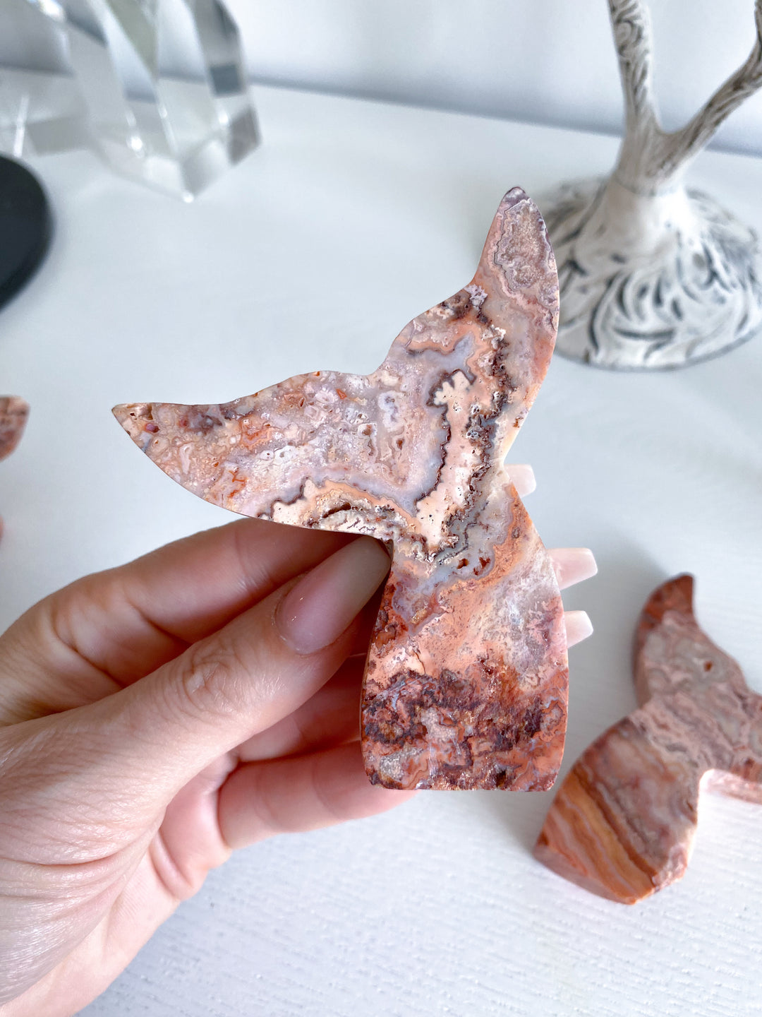 Pink Crazy Lace Agate Mermaid Tale