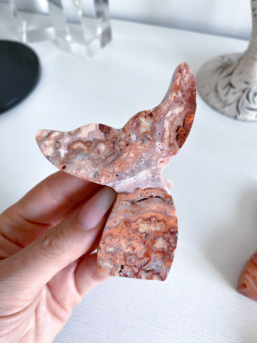 Pink Crazy Lace Agate Mermaid Tale