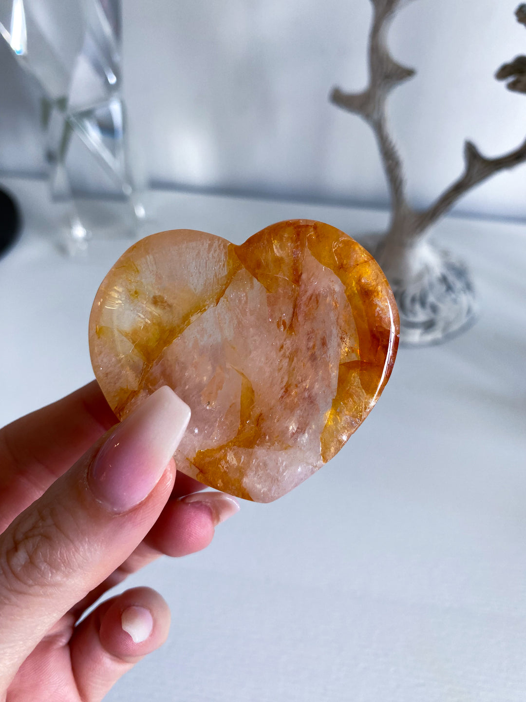 Fire Quartz Heart Bowl #1 - Ring Dish