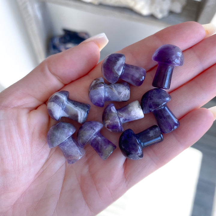 Amethyst Mini Mushroom Carving