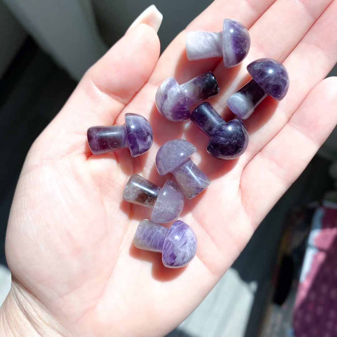 Amethyst Mini Mushroom Carving