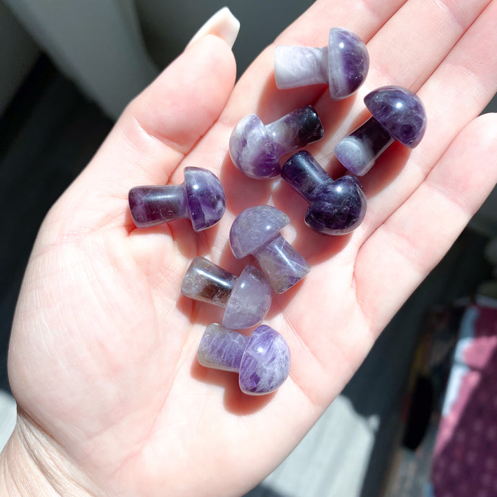 Amethyst Mini Mushroom Carving