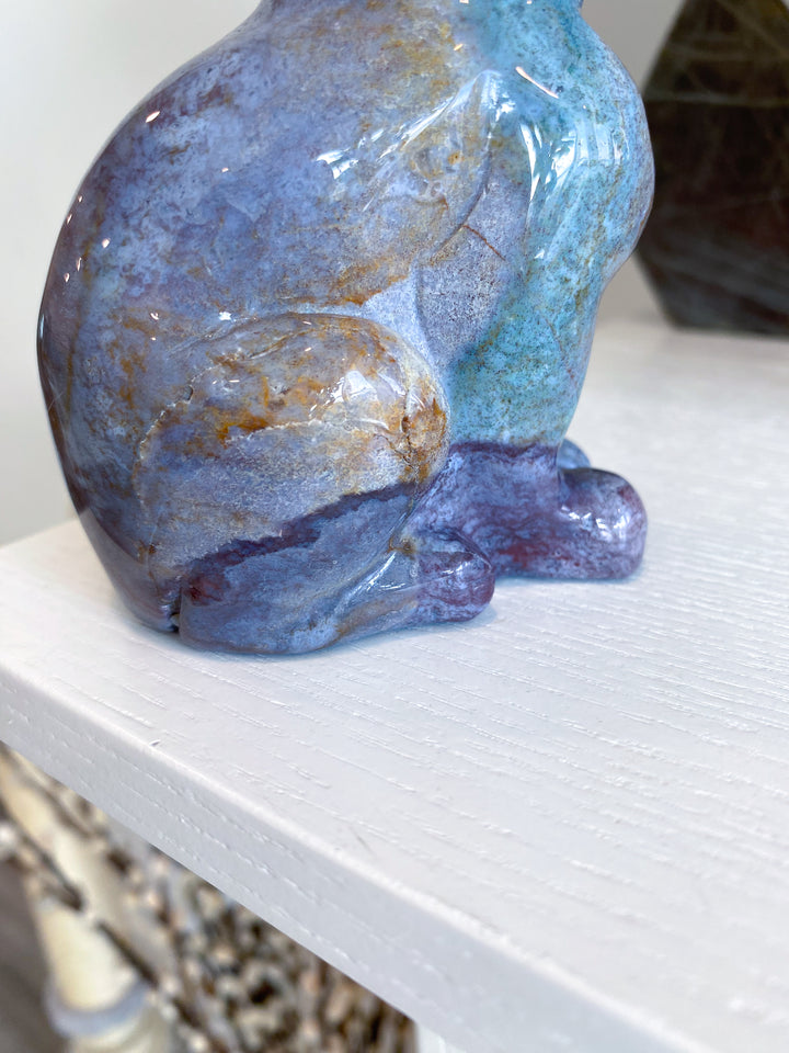Ocean Jasper Cat Carving - Get Exact Piece