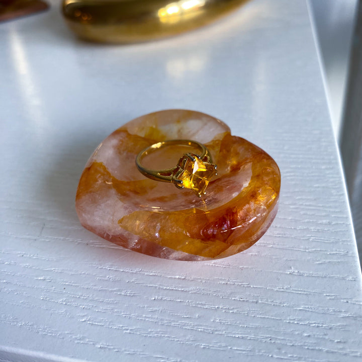 Fire Quartz Heart Bowl #1 - Ring Dish
