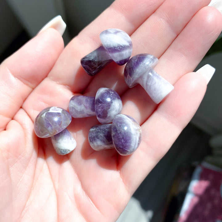 Amethyst Mini Mushroom Carving