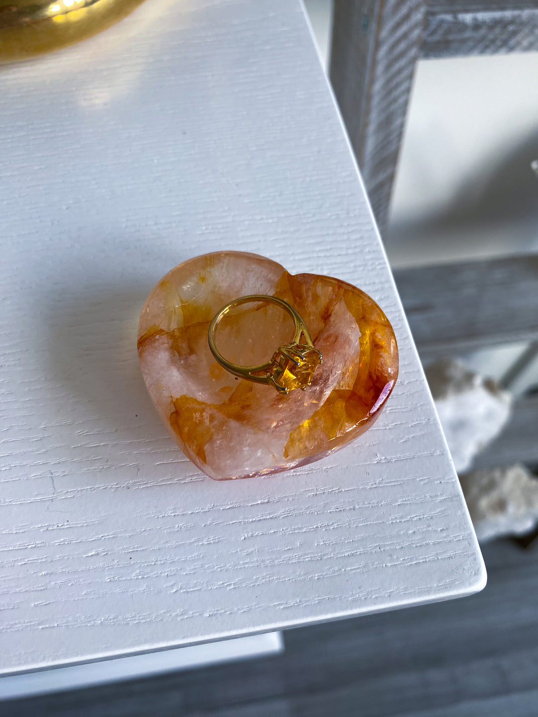 Fire Quartz Heart Bowl #1 - Ring Dish