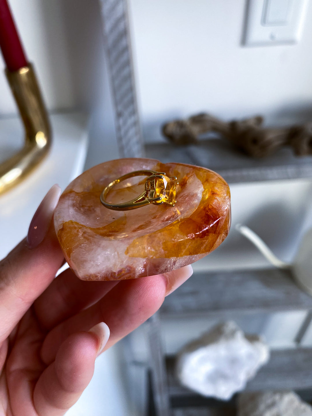 Fire Quartz Heart Bowl #1 - Ring Dish