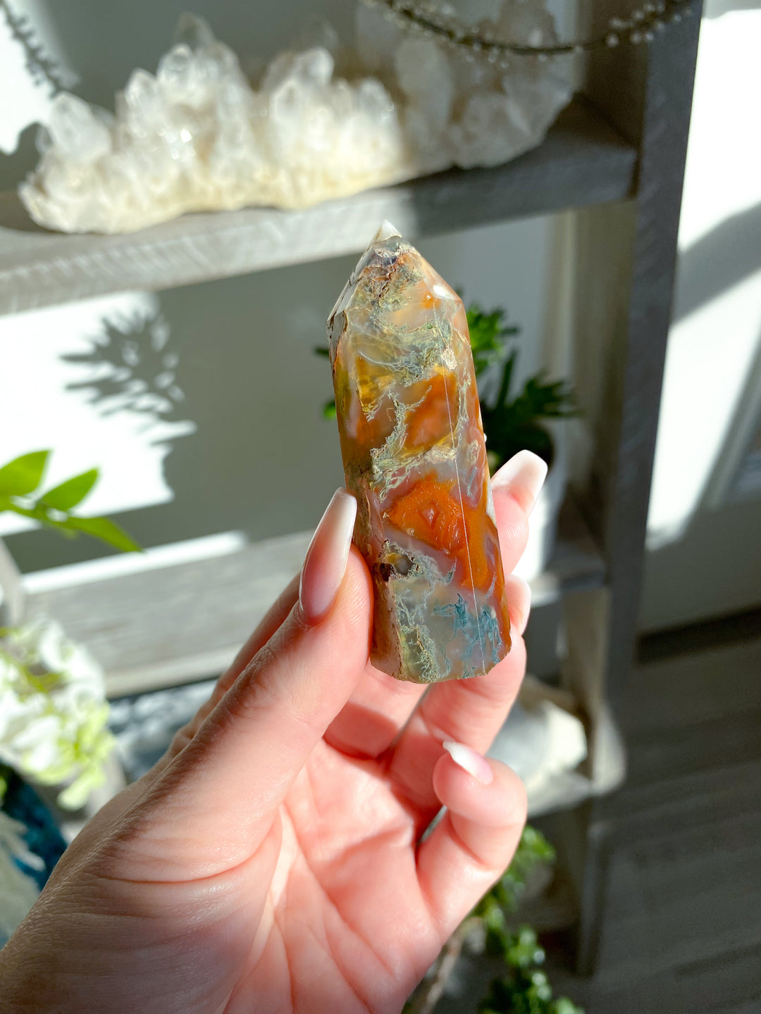 Carnelian & Moss Agate Tower #6