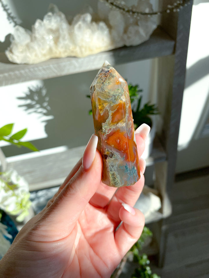 Carnelian & Moss Agate Tower #6