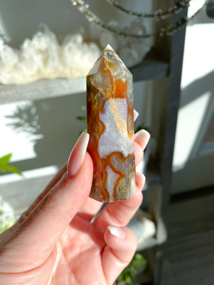 Carnelian & Moss Agate Tower #6