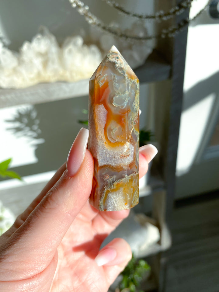 Carnelian & Moss Agate Tower #6