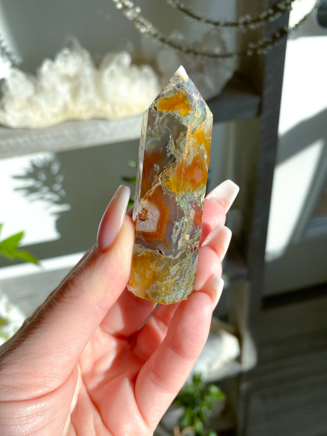 Carnelian & Moss Agate Tower #6