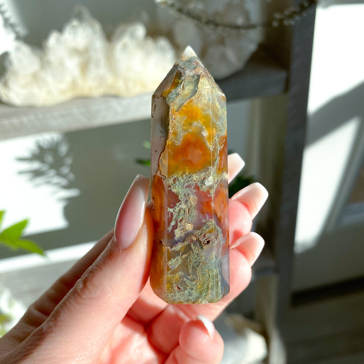 Carnelian & Moss Agate Tower #6