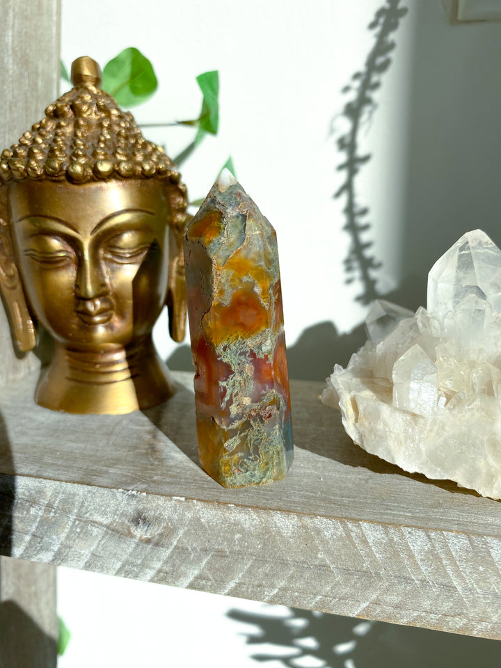 Carnelian & Moss Agate Tower #6