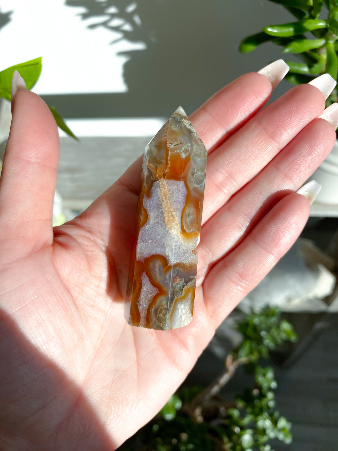 Carnelian & Moss Agate Tower #6