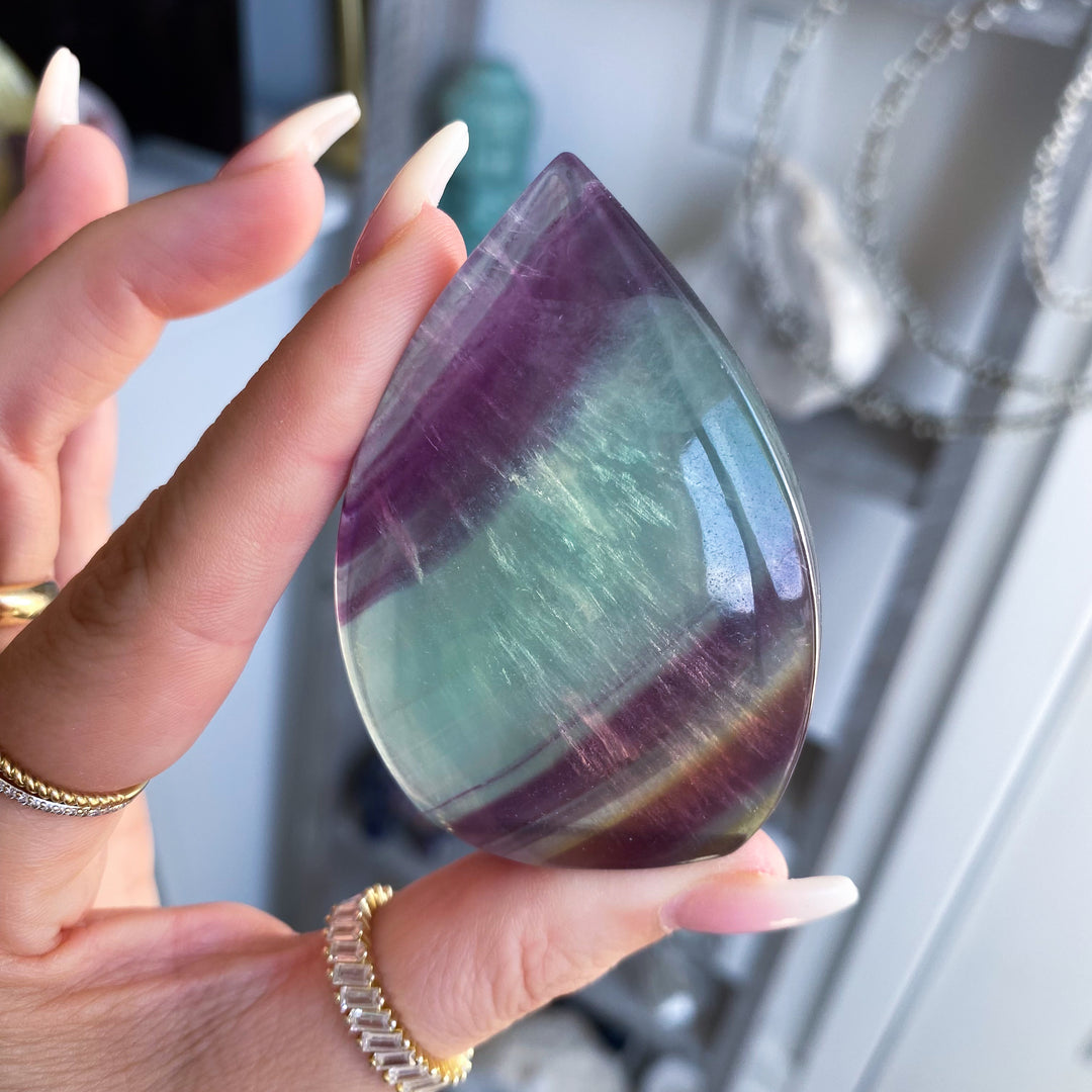 Rainbow Fluorite Polished Flame 