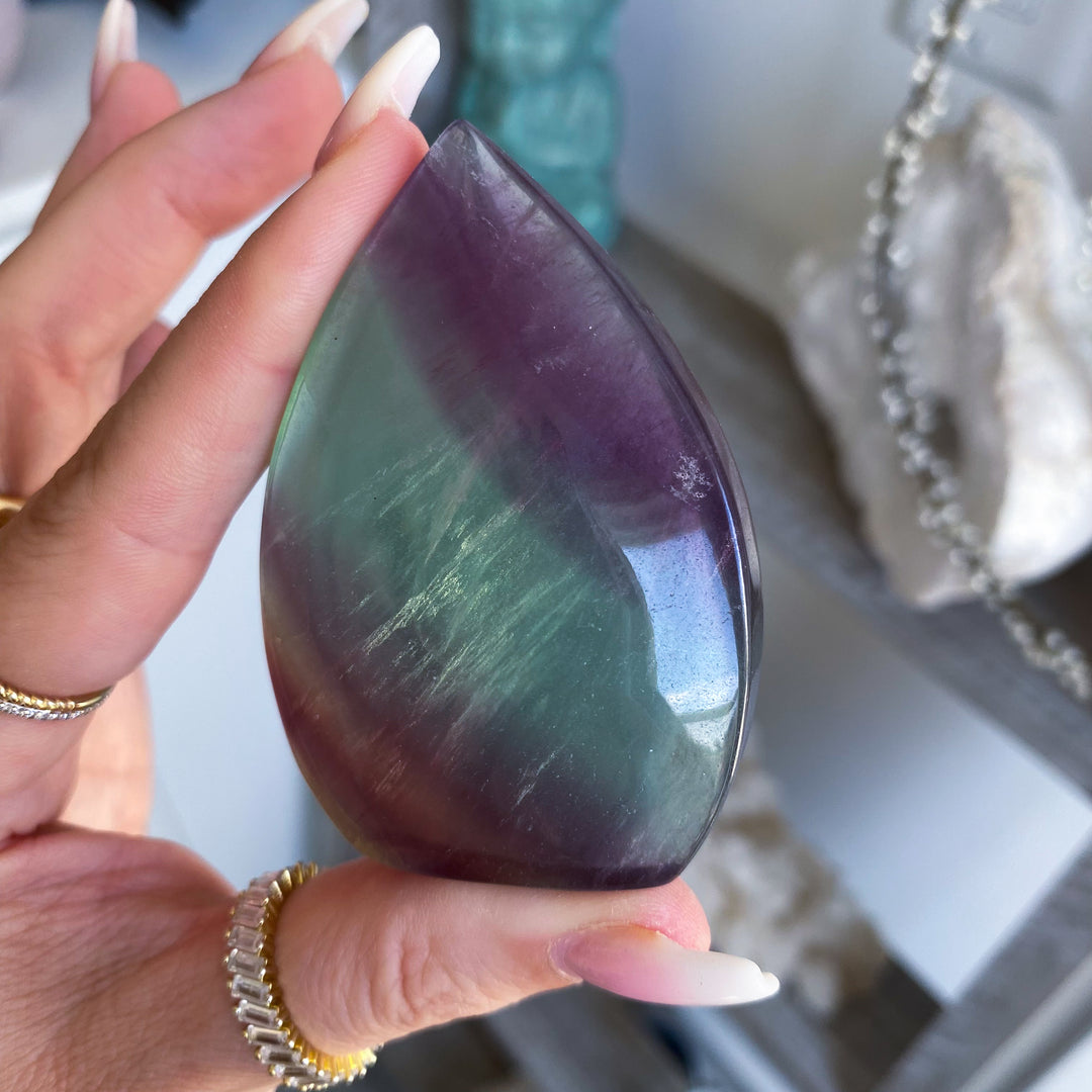 Rainbow Fluorite Polished Flame 