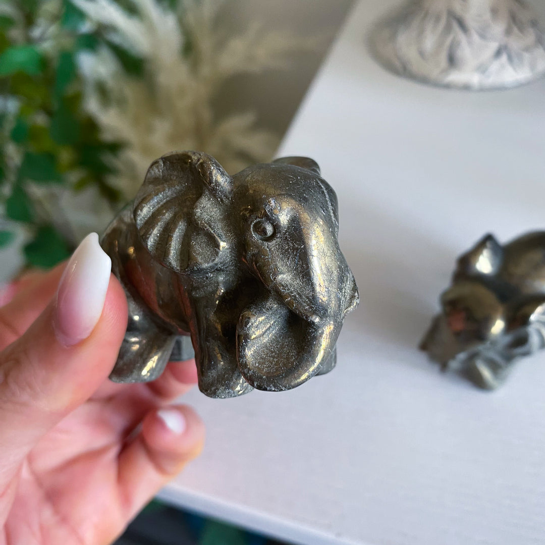 Natural Pyrite Elephant