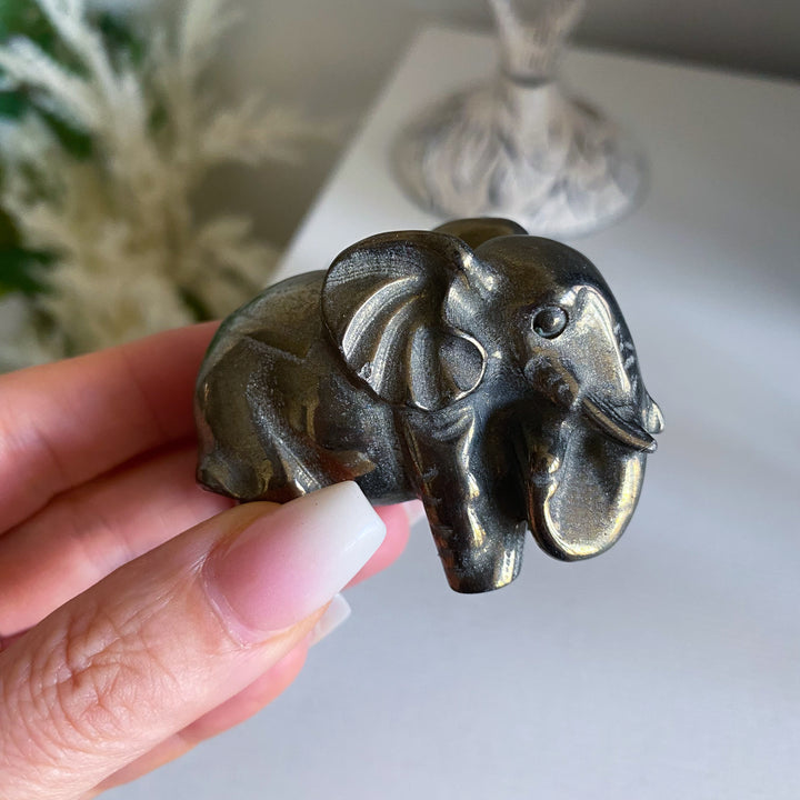 Natural Pyrite Elephant
