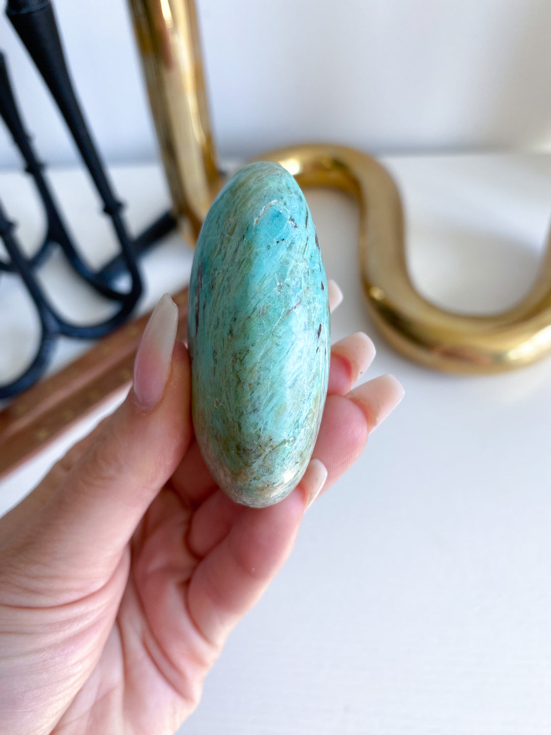 Blue Turquoise Palm Stone #4