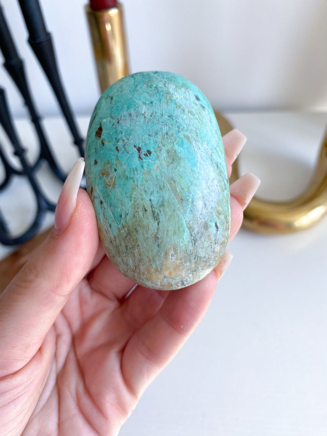 Blue Turquoise Palm Stone #4