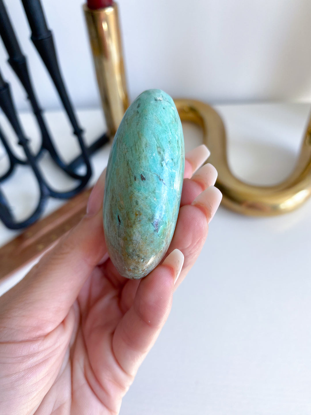 Blue Turquoise Palm Stone #4