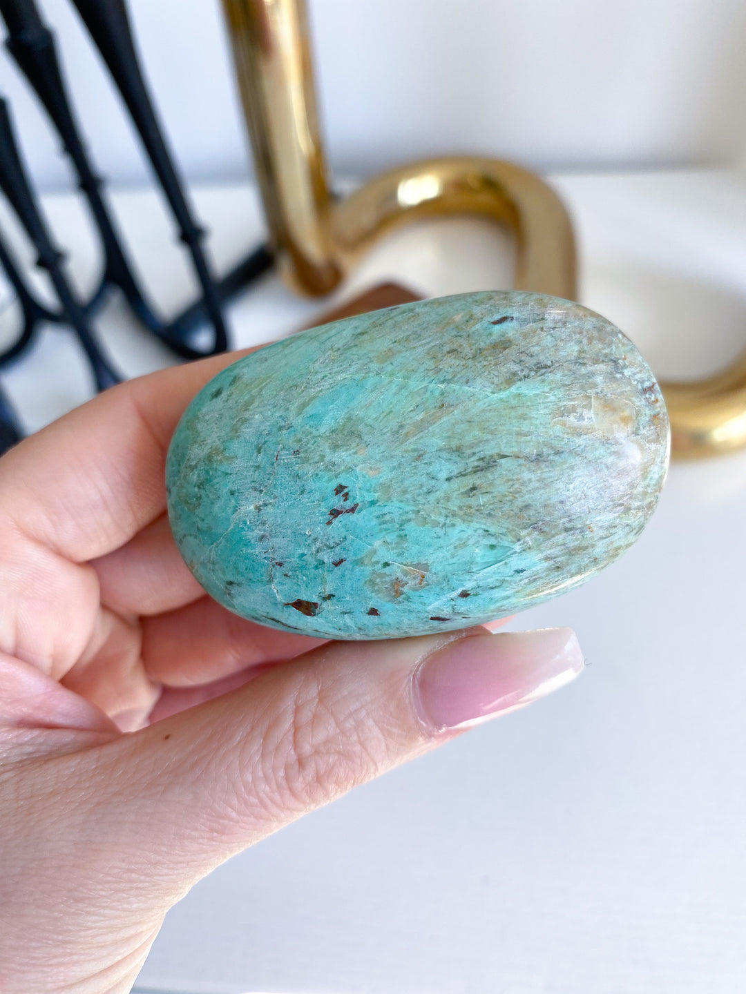 Blue Turquoise Palm Stone #4