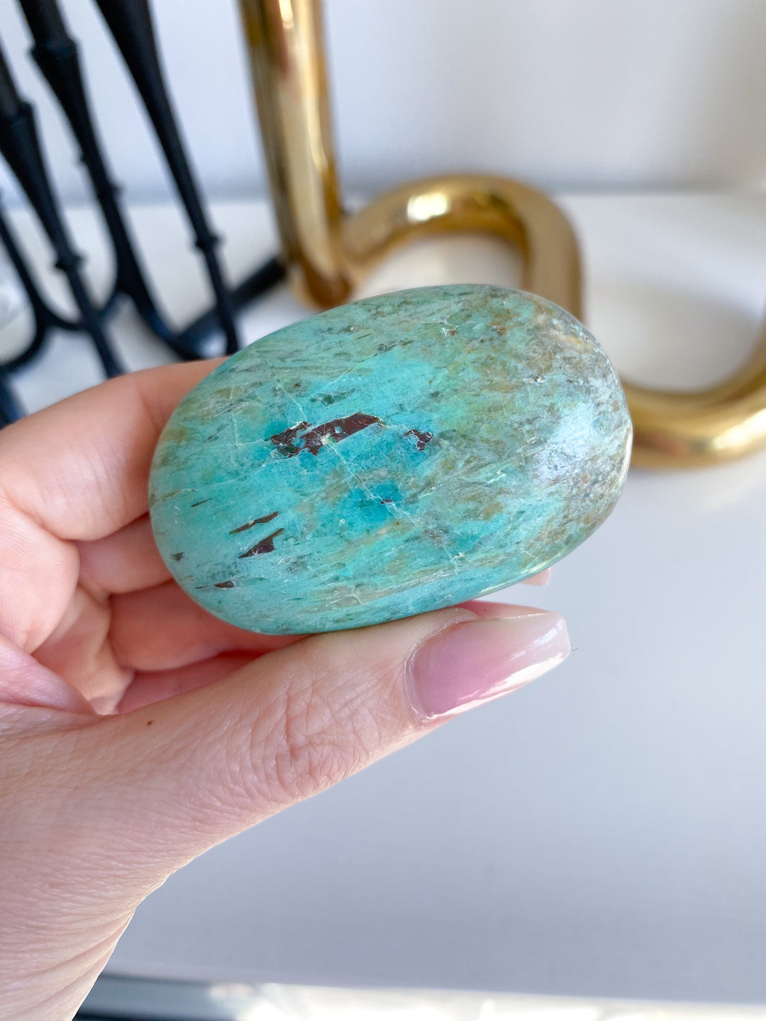 Blue Turquoise Palm Stone #4