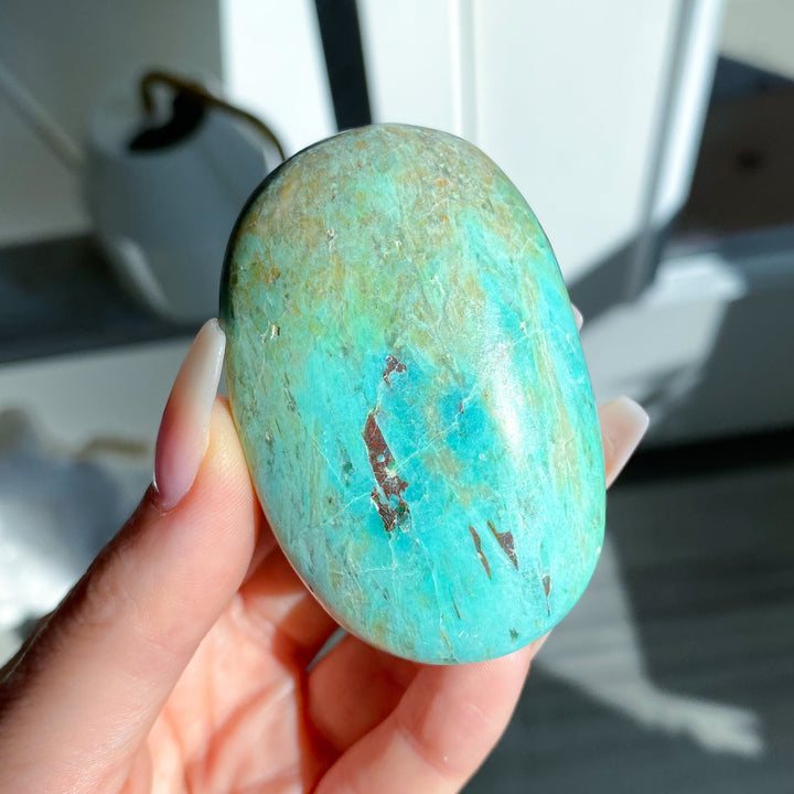 Blue Turquoise Palm Stone #4