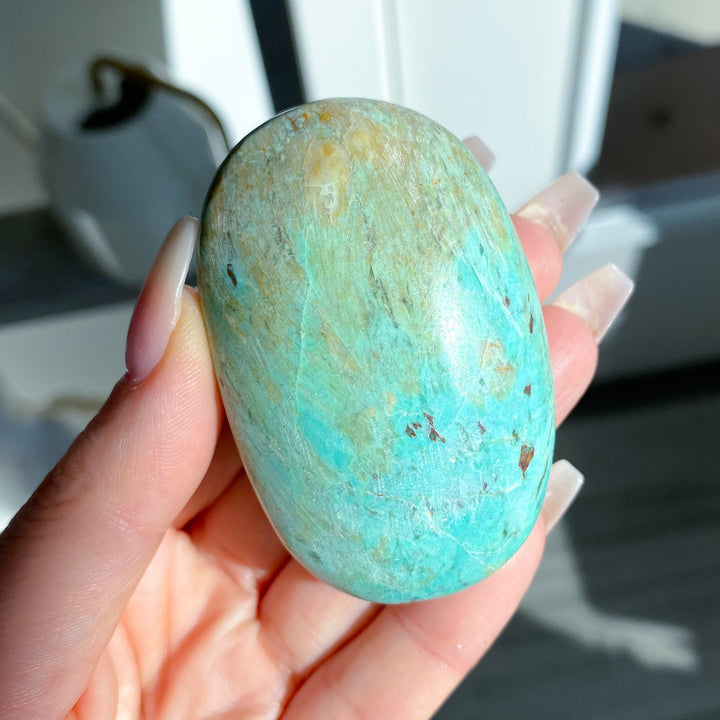 Blue Turquoise Palm Stone #4