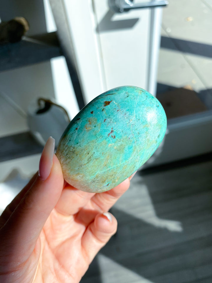 Blue Turquoise Palm Stone #4