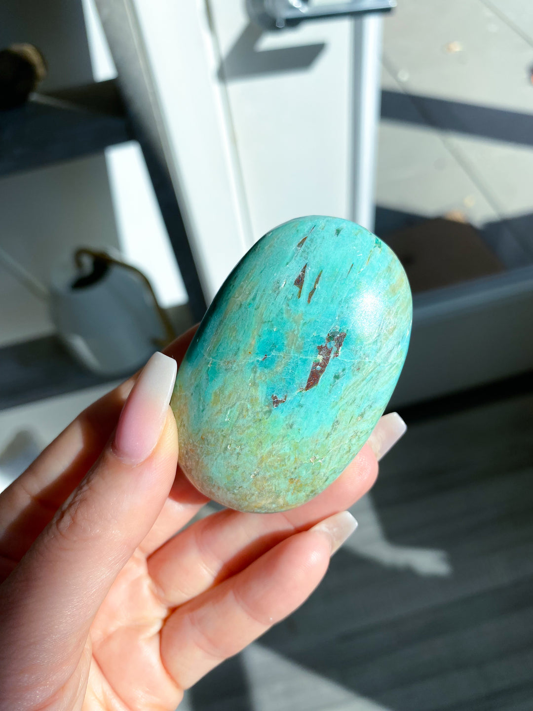 Blue Turquoise Palm Stone #4