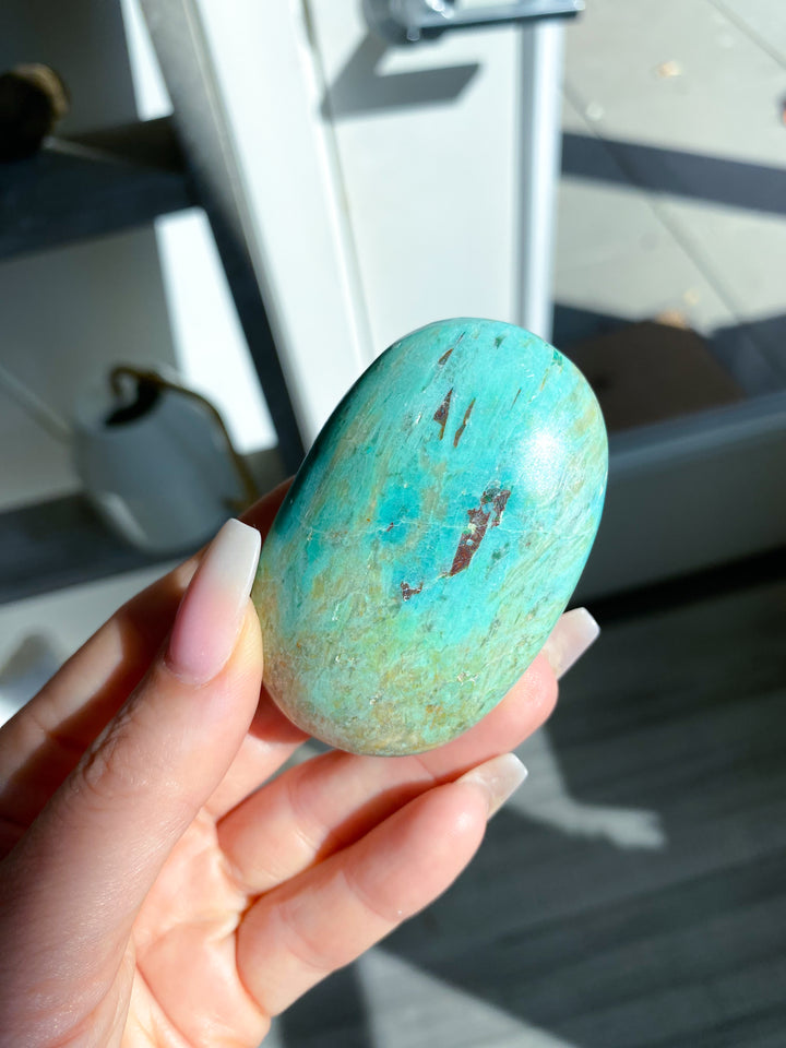 Blue Turquoise Palm Stone #4