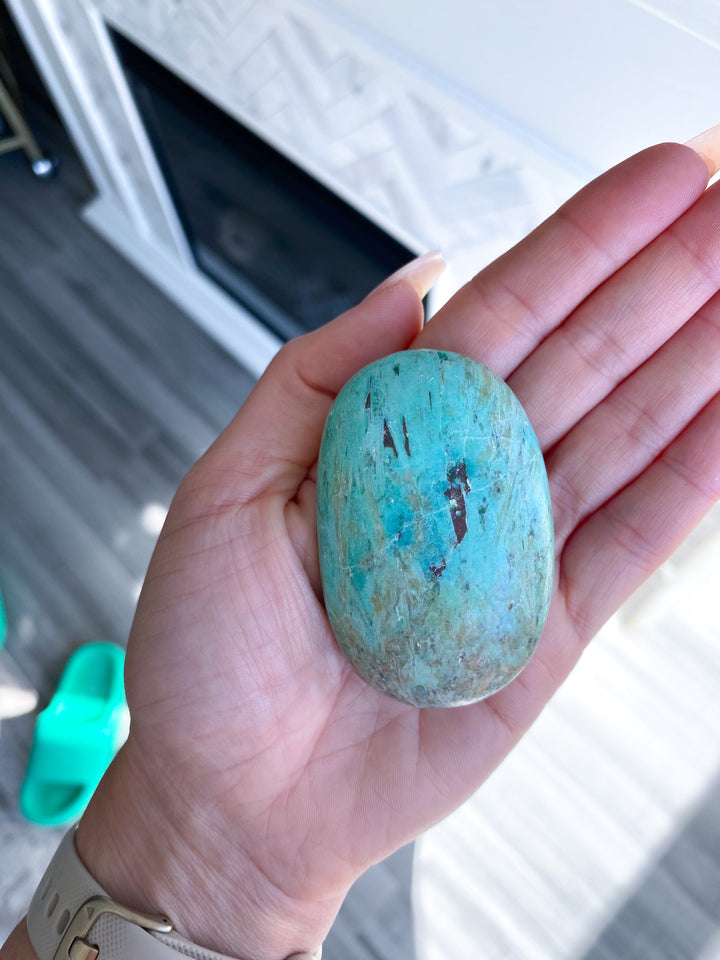 Blue Turquoise Palm Stone #4