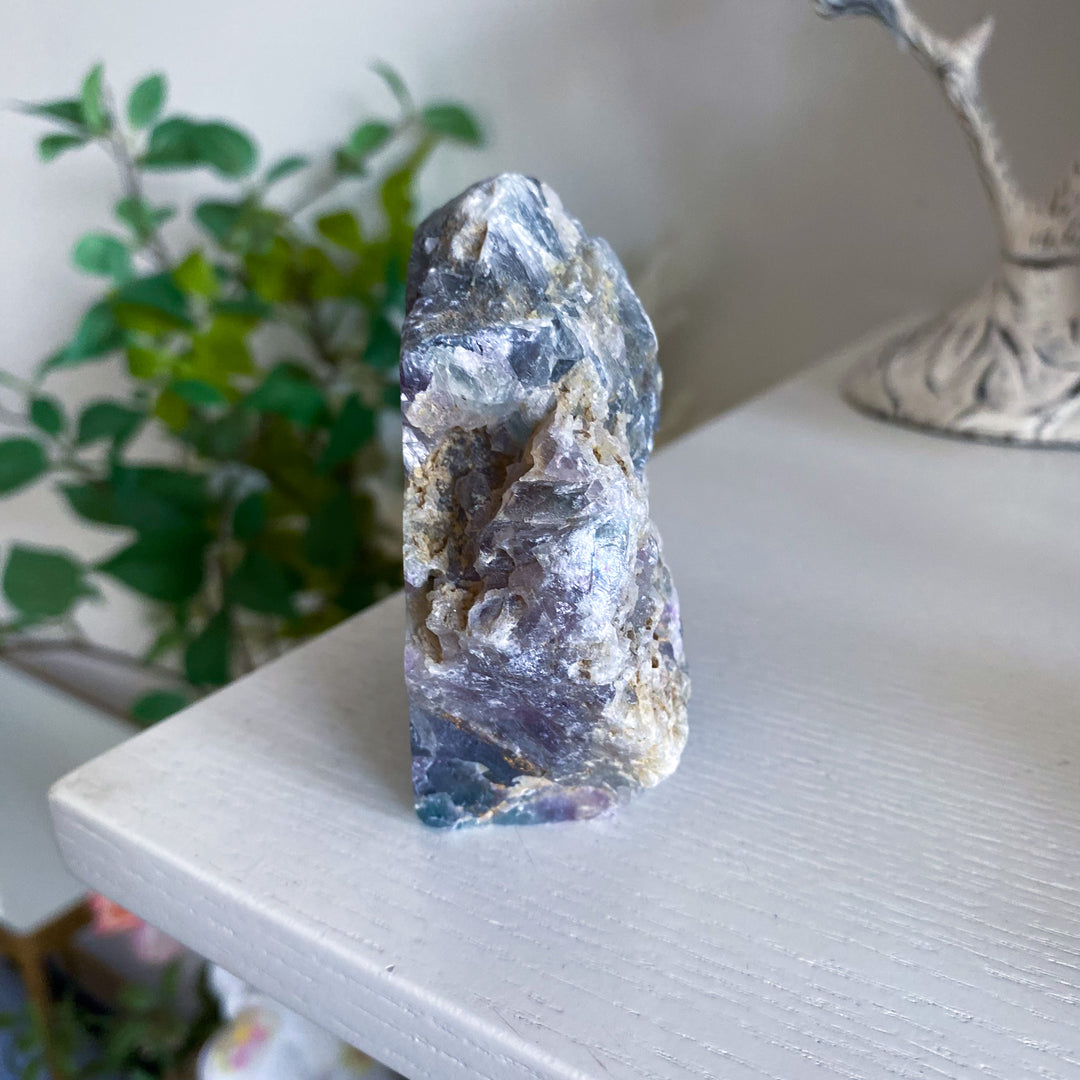 Green, Purple Fluorite Slab 