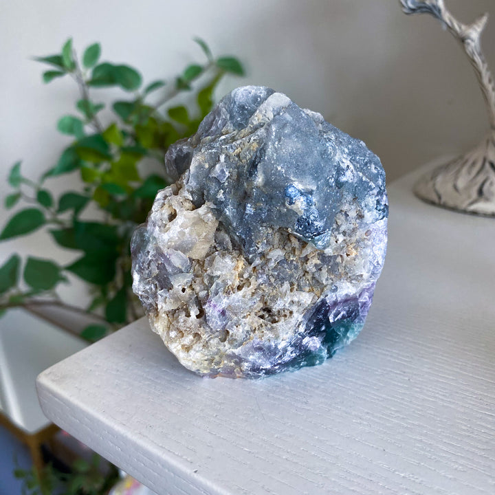 Green, Purple Fluorite Slab 