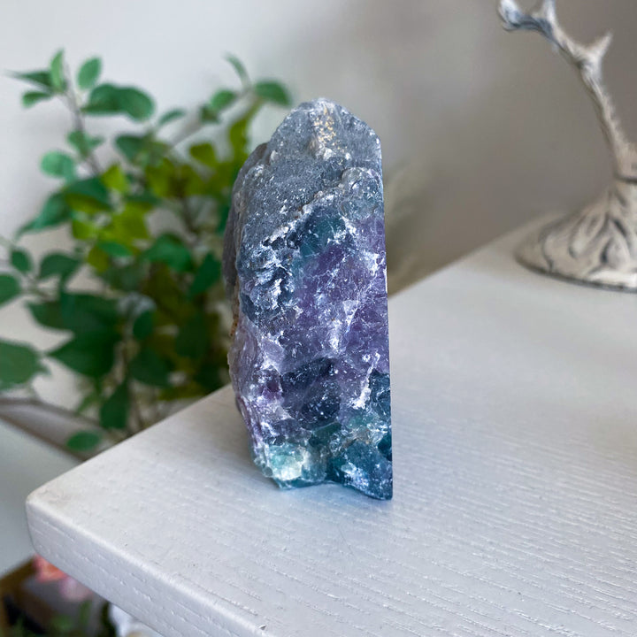 Green, Purple Fluorite Slab 