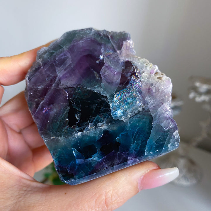 Green, Purple Fluorite Slab 