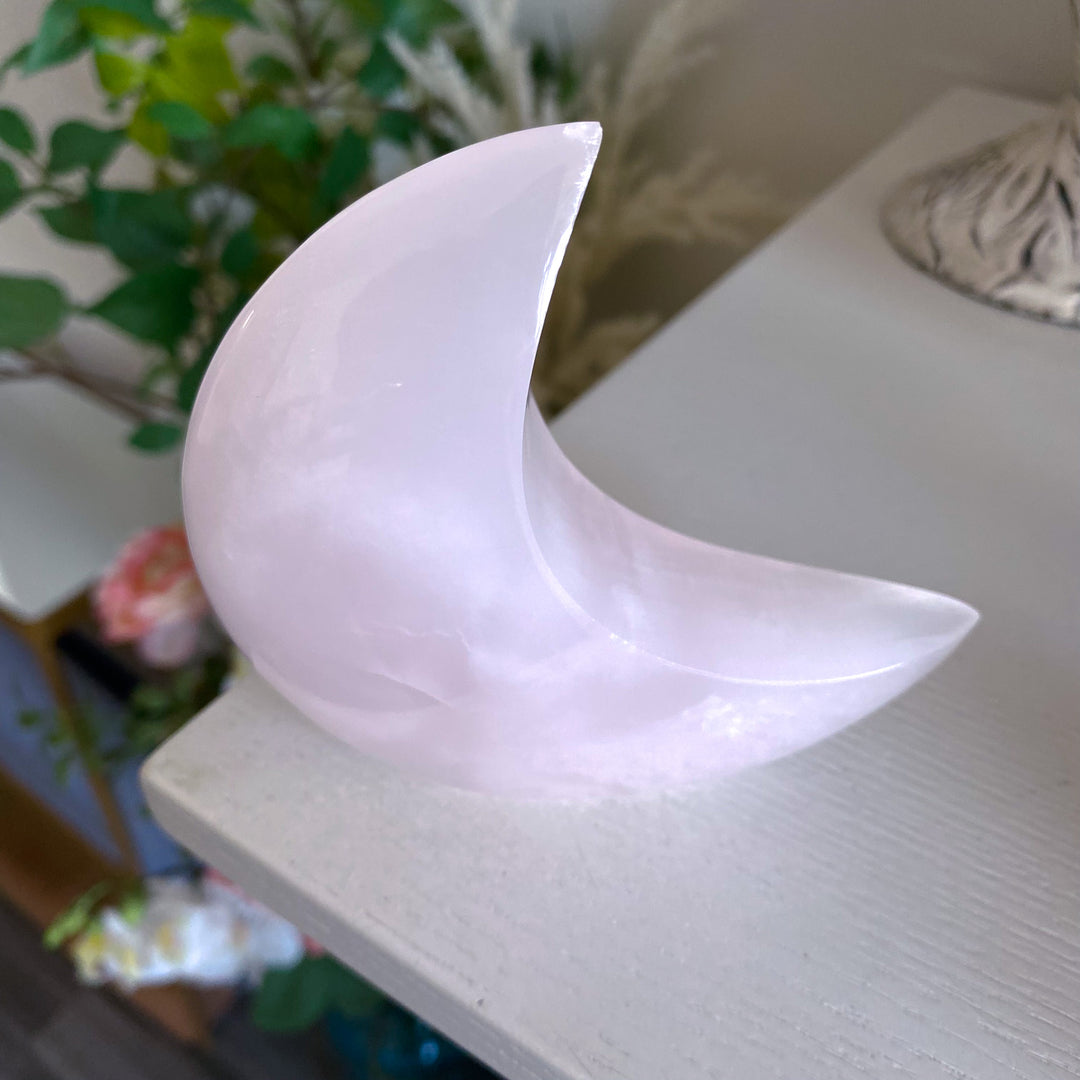 Large Pink Calcite Standing Moon 